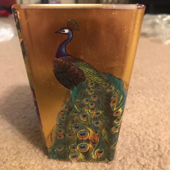 Papyrus scented metallic peacock candle - Picture 2 of 4
